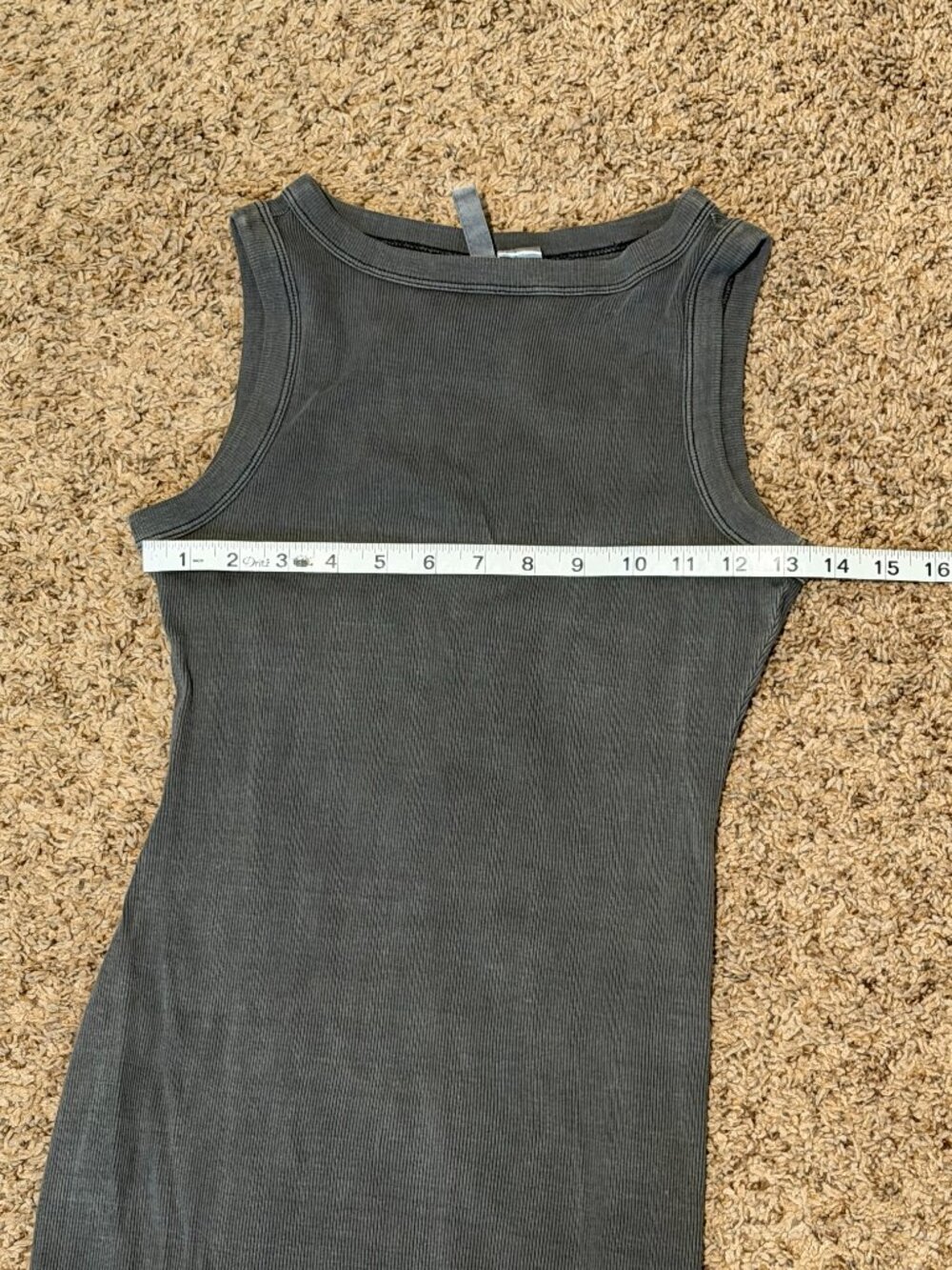 H&M Gray Ribbed High Neck Maxi Dress with Slit - Small - Picture 12 of 12